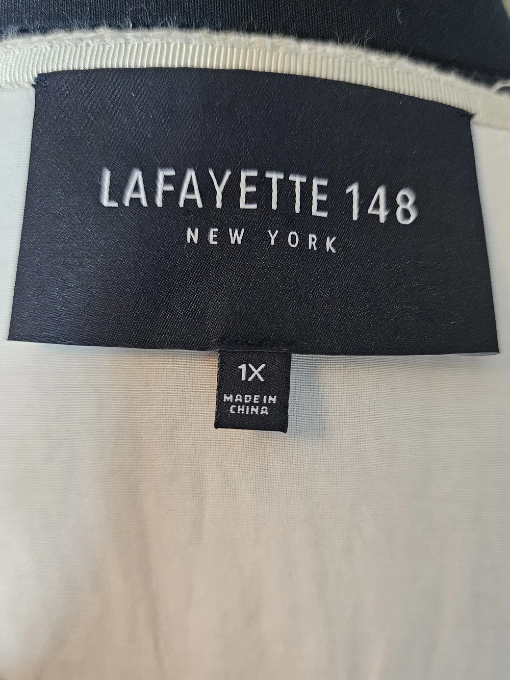 Lafayette 148 New York Cream Textured Crewneck Jacket - Picture 7 of 10